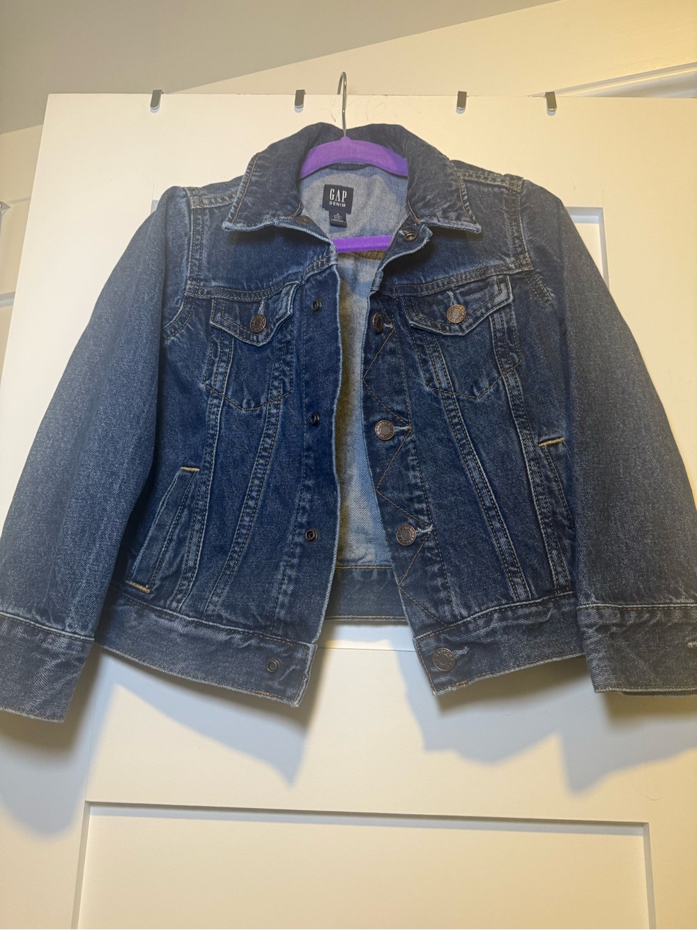GAP Denim Jacket Girls Size 5 Classic Dark Wash Jean Jacket